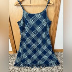 Blue and White Plaid Dress